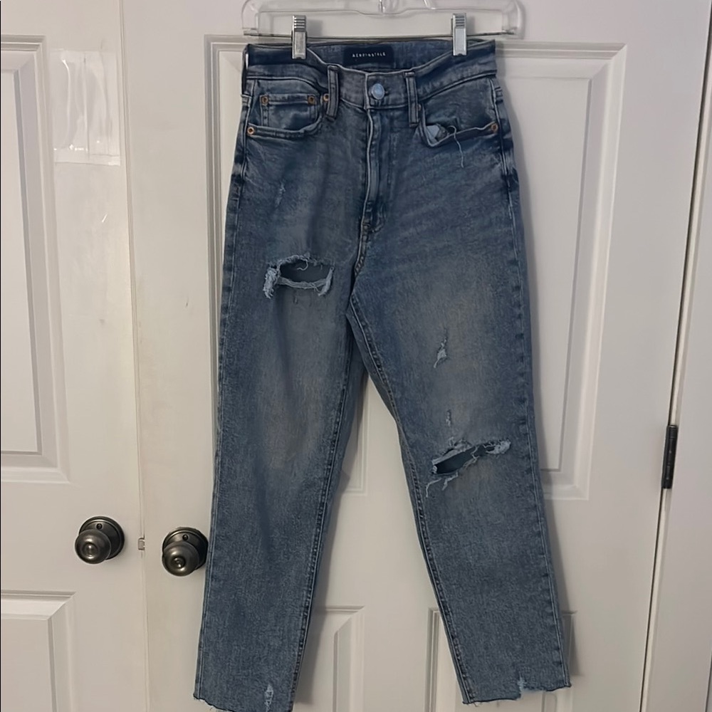 Aeropostale curvy mom jeans size 2 and then blue ripped jeans inseam 25“
